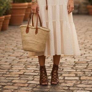 Steven Skylaar Brown Lace-Up Heeled Sandals